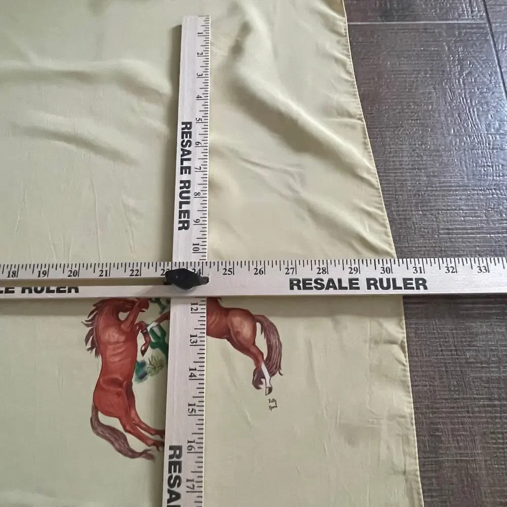 Vintage Equestrian Scarf Featuring Horse and Jockey Motif 30 x 33